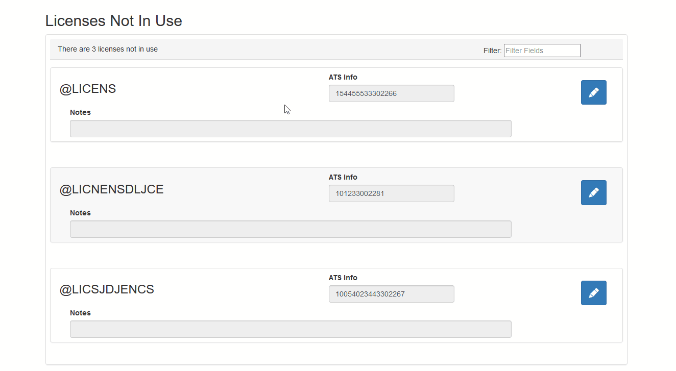License Manager Interface